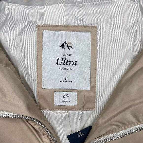 ABERCROMBIE & FITCH Womens Ultra Mini Puffer Jacket NEW Sherpa Cream Sz XL - Picture 11 of 13